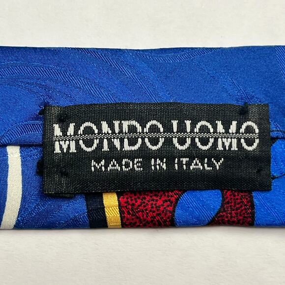 Mondo Uomo Mens 100% Tie Silk Abstract Multicolor Made In Italy Necktie - Picture 11 of 14